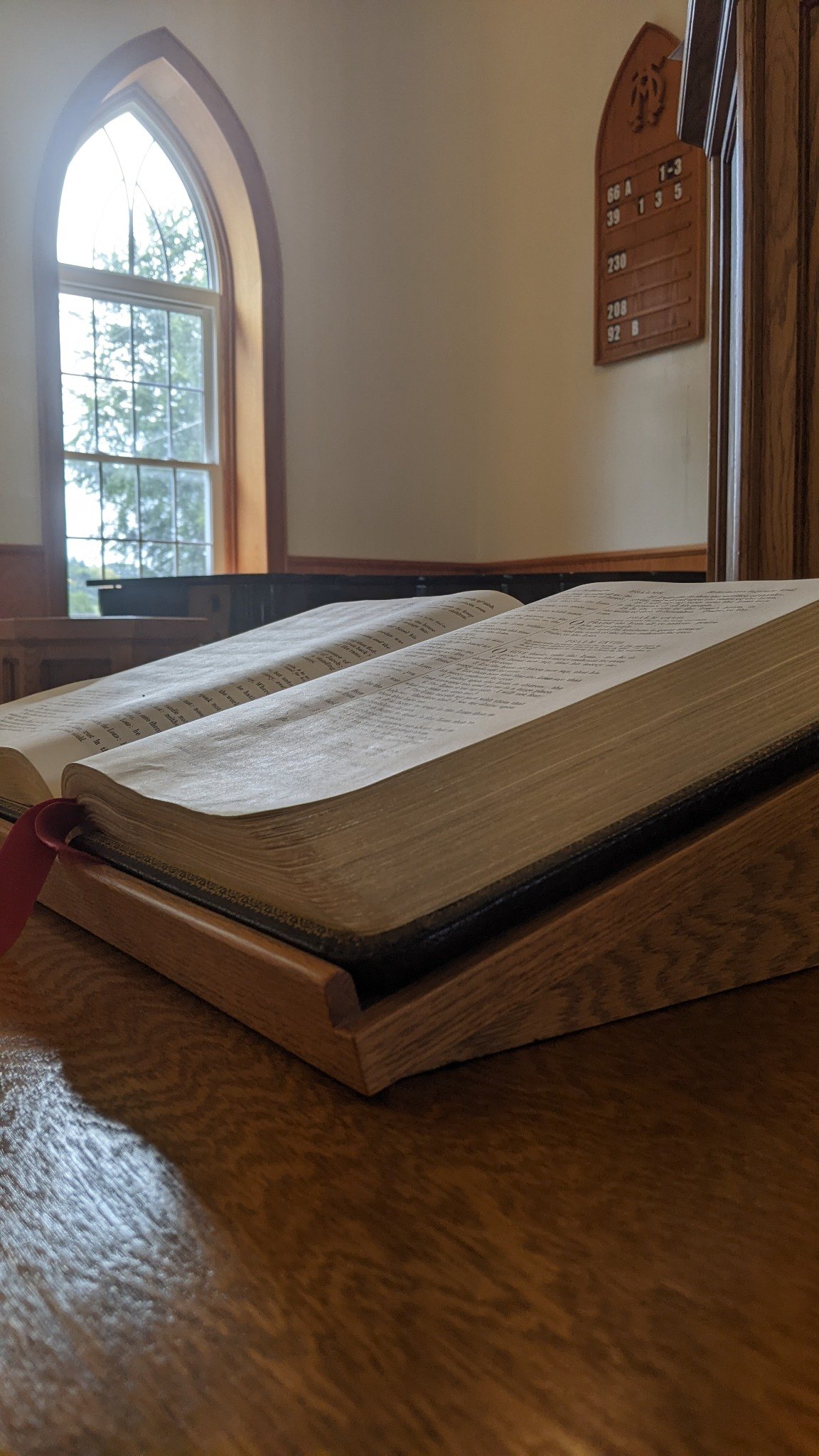 Open Bible in the Salem sanctuary