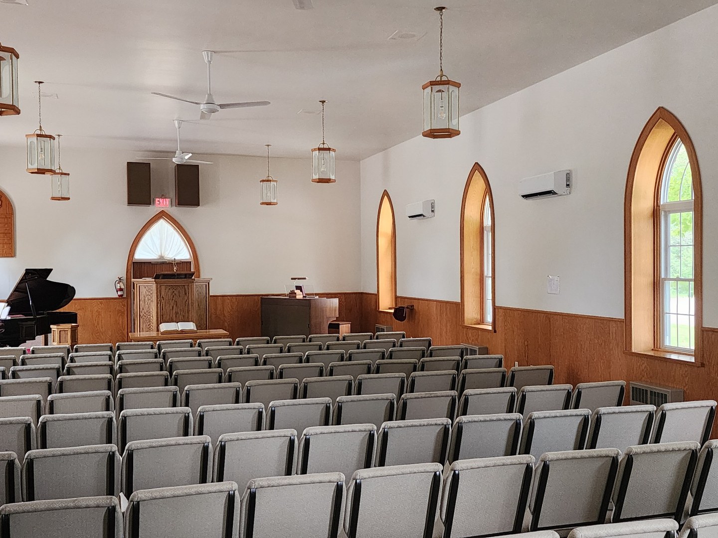 Salem United Reformed Church sanctuary viewed from the rear